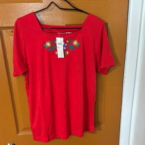 Urban Outfitters Red Embellished Boxy Blouse